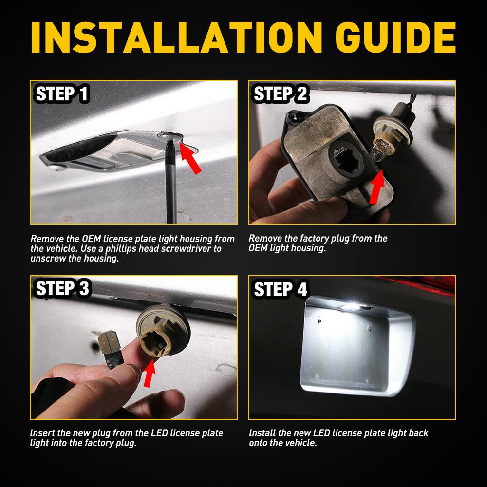 1Pcs 6000K LED License Number Plate Light Bulb 1140LM for Ford Mustang 2005 2006 2007 2008 2009 Base Bullitt Shelby GT Shelby