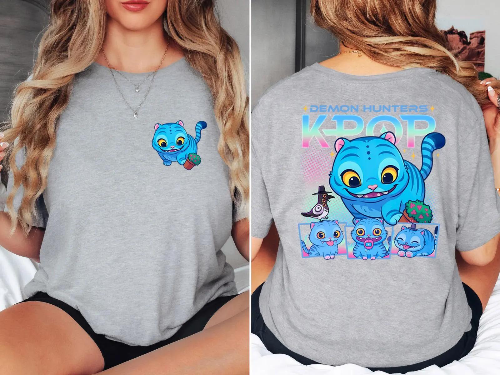 

Derpy the Tiger And Bird Demon Hunter Tiger Shirt Ladies Clothes Fashion Harajuku Kawaii T-shirt Women s Y2K Clothing 4XL