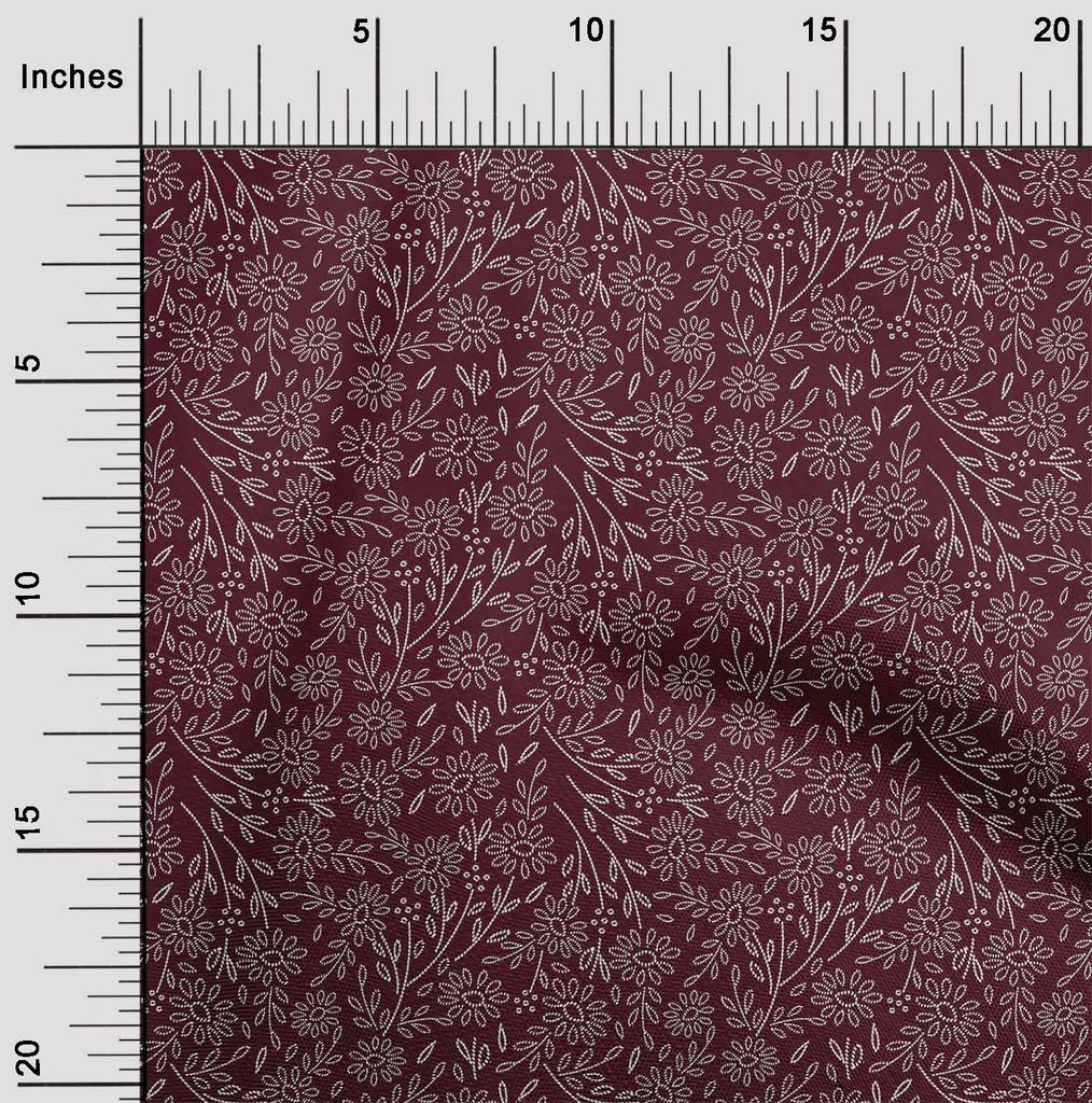 oneOone Cotton Flex Fabric Artistic Floral Sashiko Print Fabric Prints by Yard 40 Inch