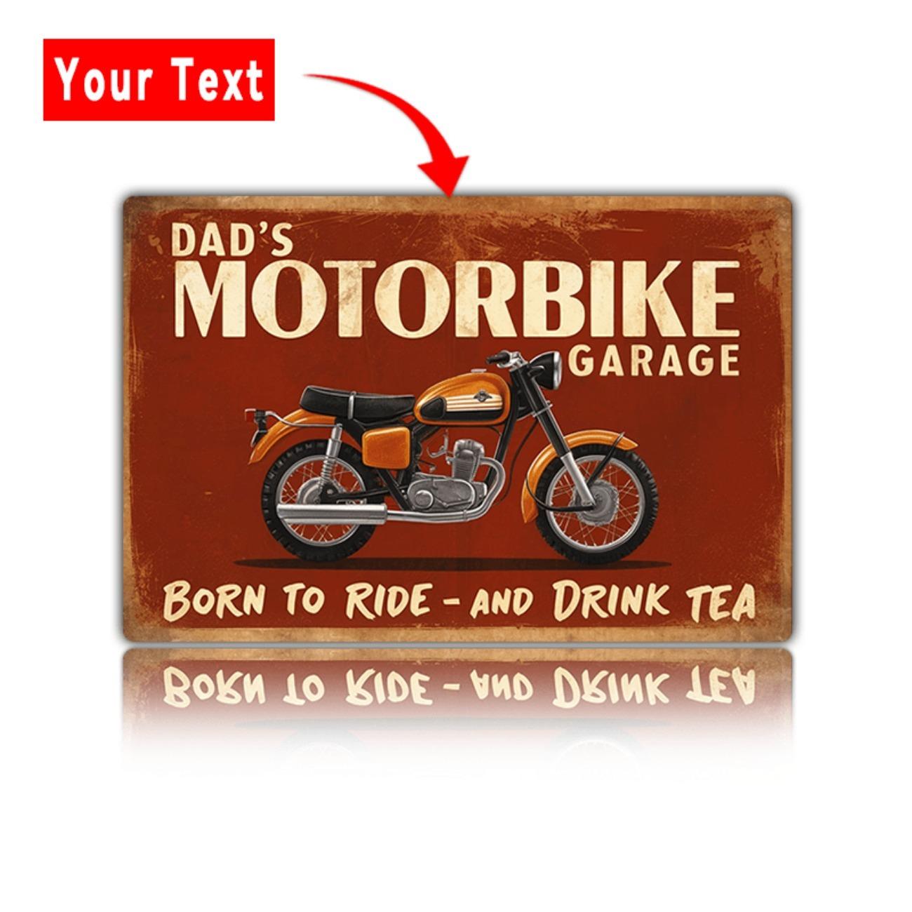 Personalized Custom Motorbike Garage Sign Metal Poster Motorcycle Dirt Bike Decor белый