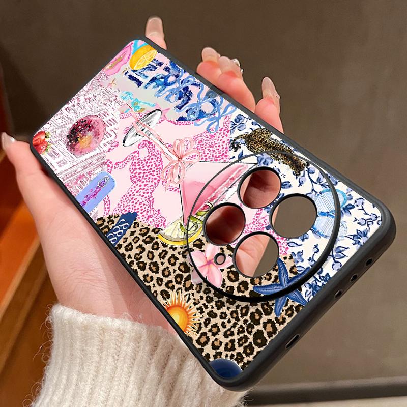Case For OnePlus 15 13 13T 12 Pink Goblet Bowknots Disco Ball Pattern Shockproof Bumper Soft Silicone Cover For Oneplus Nord 5 13R 12R 11R 5G