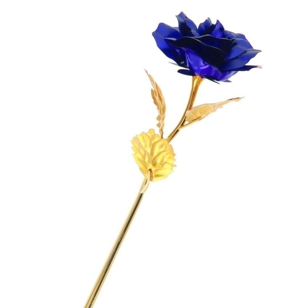 24k Gold Foil Plated Eternal Rose Flower for Romantic Valentine's Day Lover Wedding Mother's Day Gifts