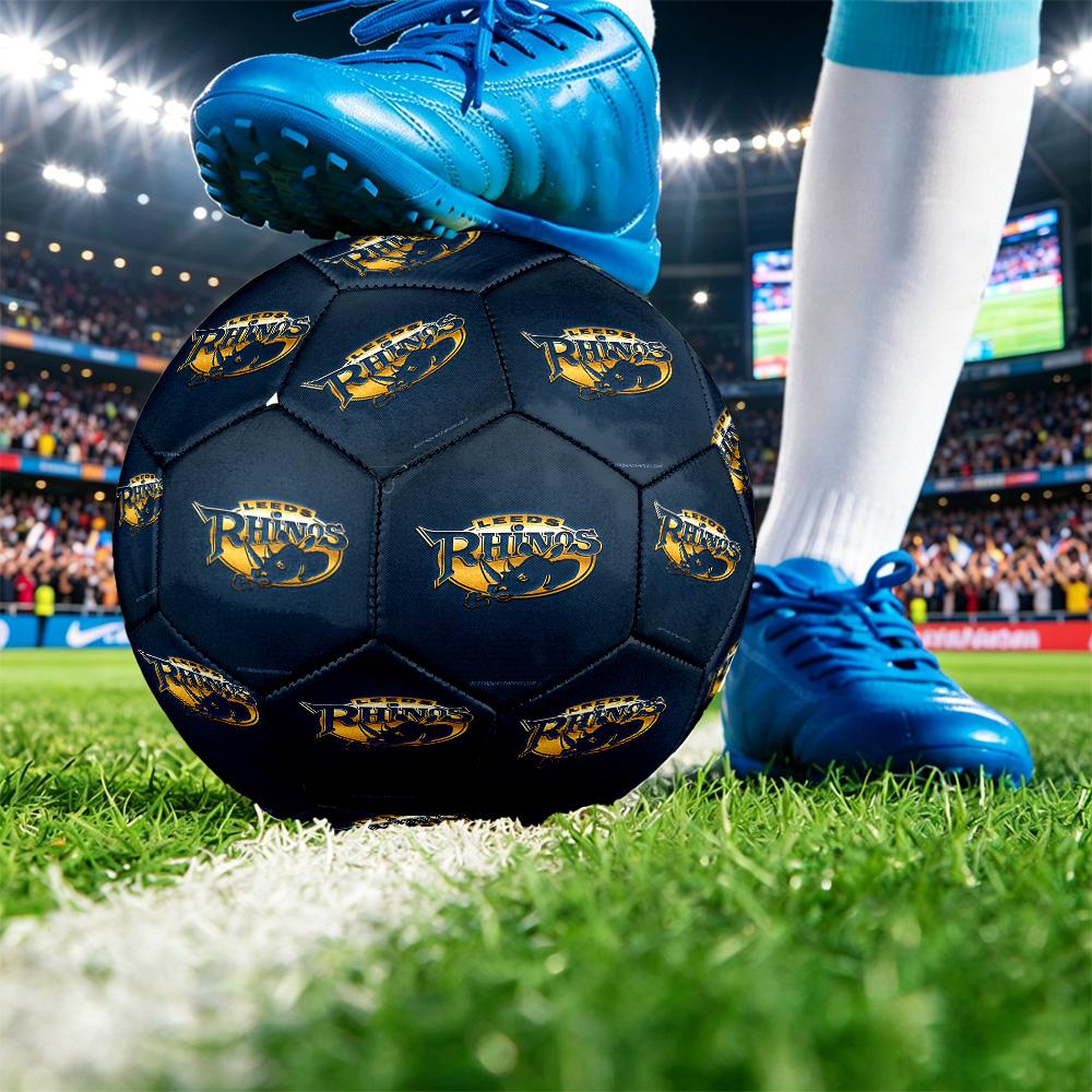 Leeds Rhinos Size 5 Sports Training Ball Shock Absorbing Durable Ball For Match Daily Practice Outdoor Activities