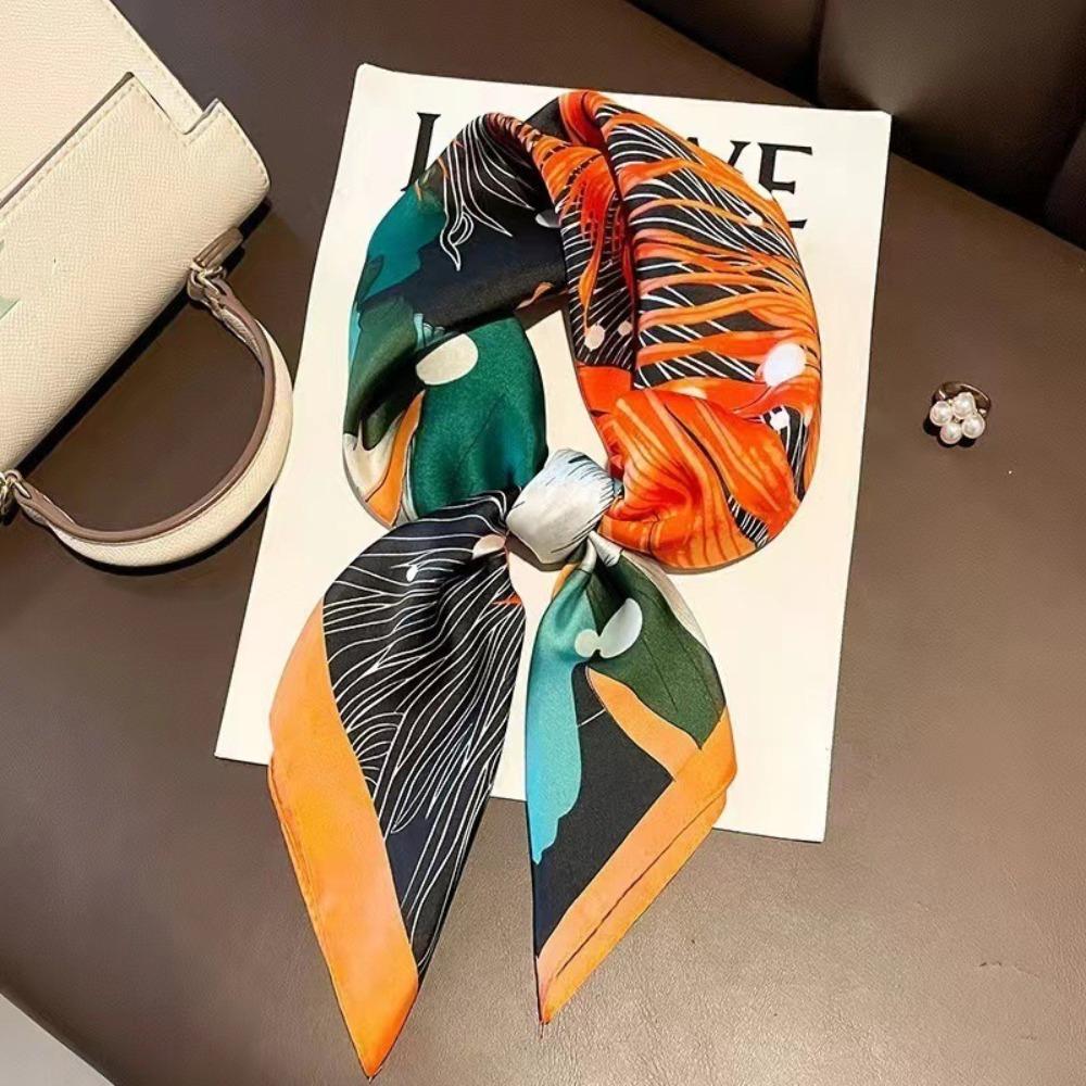 70*70cm Quadratischer Schal Luxusdruck Hijab Bandana Mode Kopfband