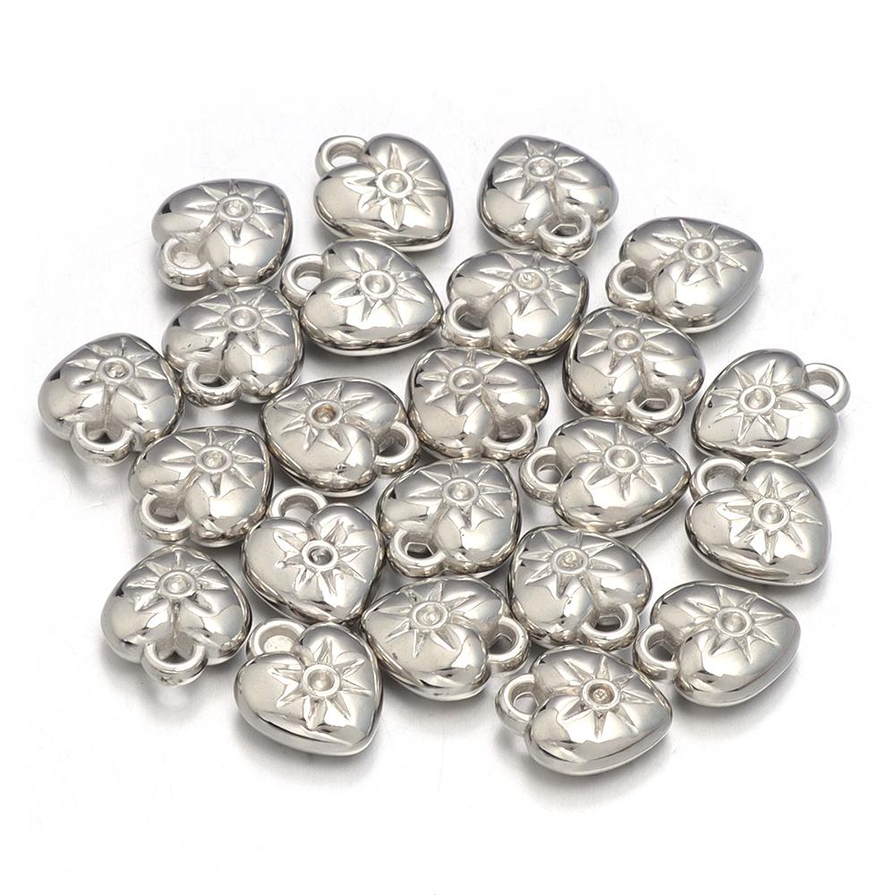 20pcs/lot 6 Style Heart Shape CCB Pendants Charm Necklace Earring Pendants For DIY Jewelry Making Bracelet Handmade Accessories