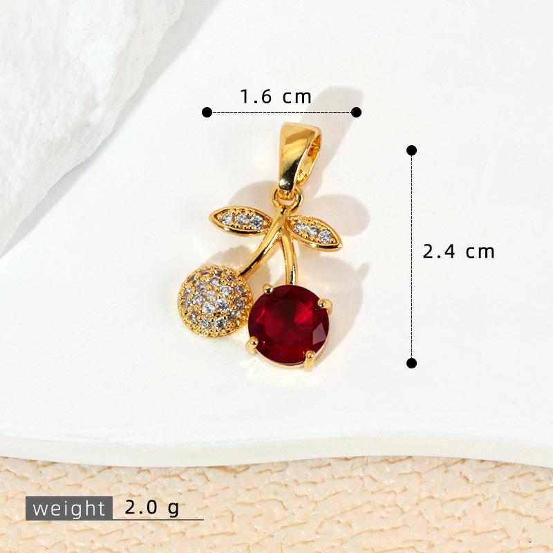 Cherry Pendant Necklace & DIY Earrings Set