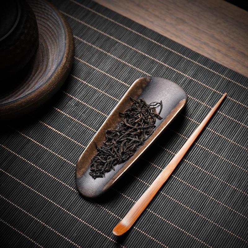 Vintage Gilded Coarse Pottery Handmade Ceramic Household Teaspoon, Tea Pick, and Zen - Style Kung - Fu Tea Set Accessories