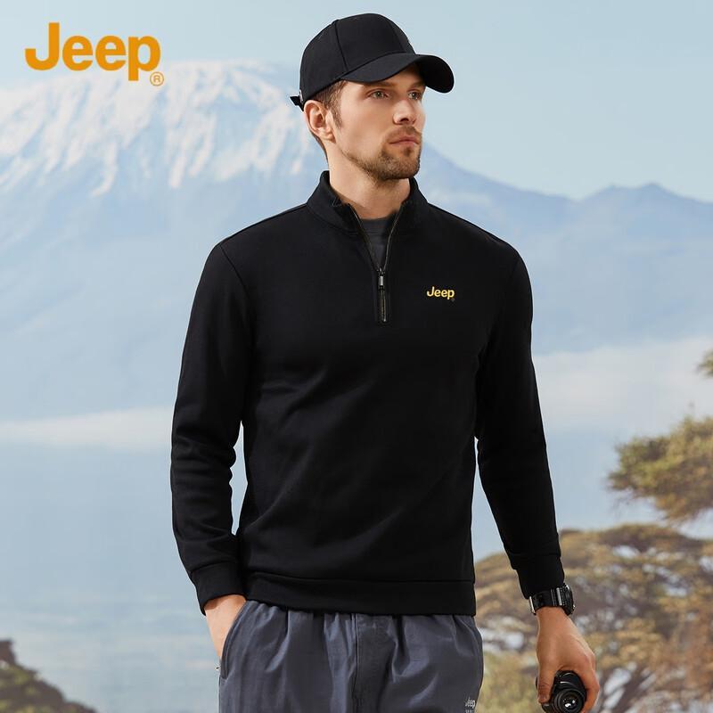 JEEP Men s Stand Collar Half-Zip Sweatshirt 2XL