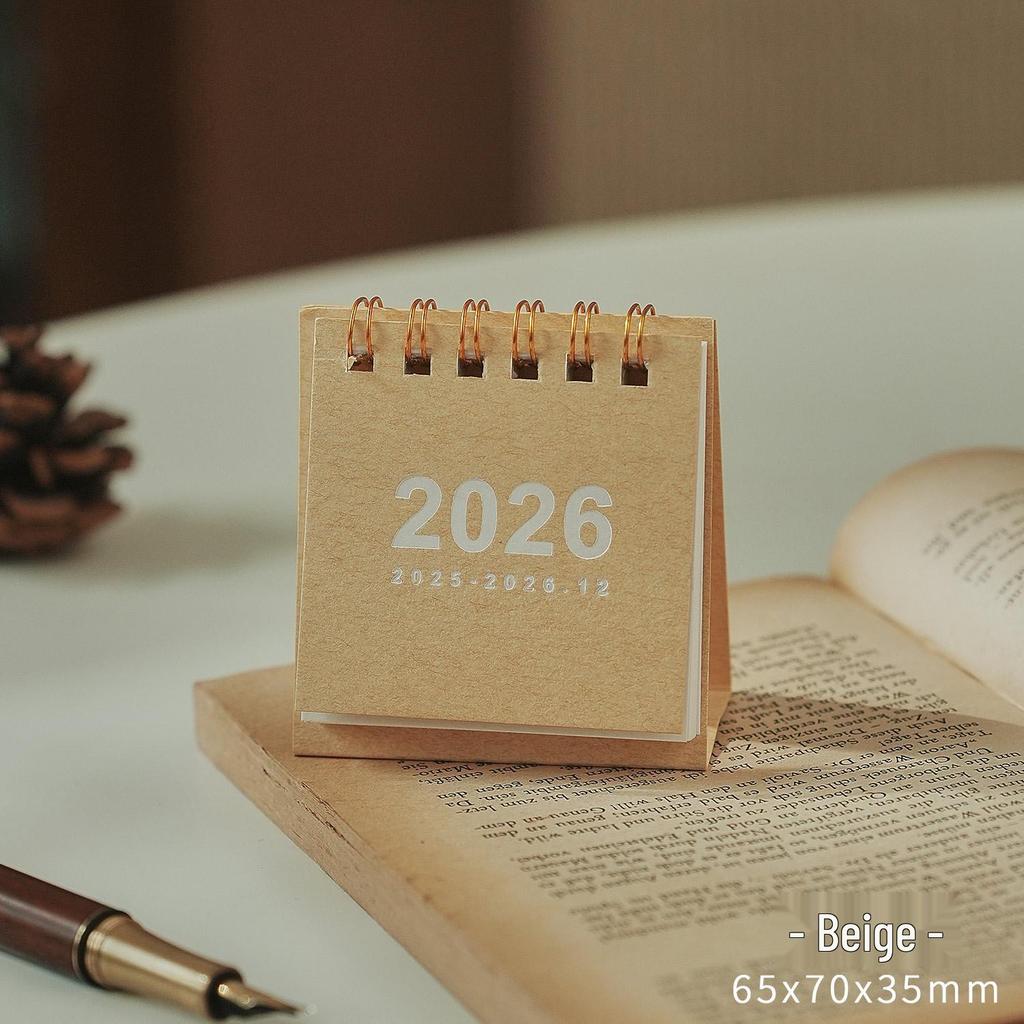 Calendario da scrivania lunare retrò in stile MUJI 2025-2026, mini ornamento INS