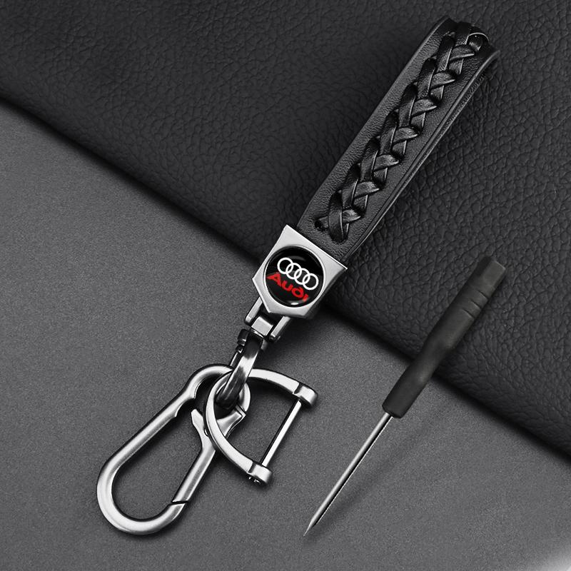 Leather Key Chain Car Keyring Pendant Keychain Car Accessories For Audi S4 S3 S5 S6 S7 S8 RS3 RS4 RS5 RS6 A6L A4L A3 A4 A7 A5 Q3 Q5L Q7 Q2L TT