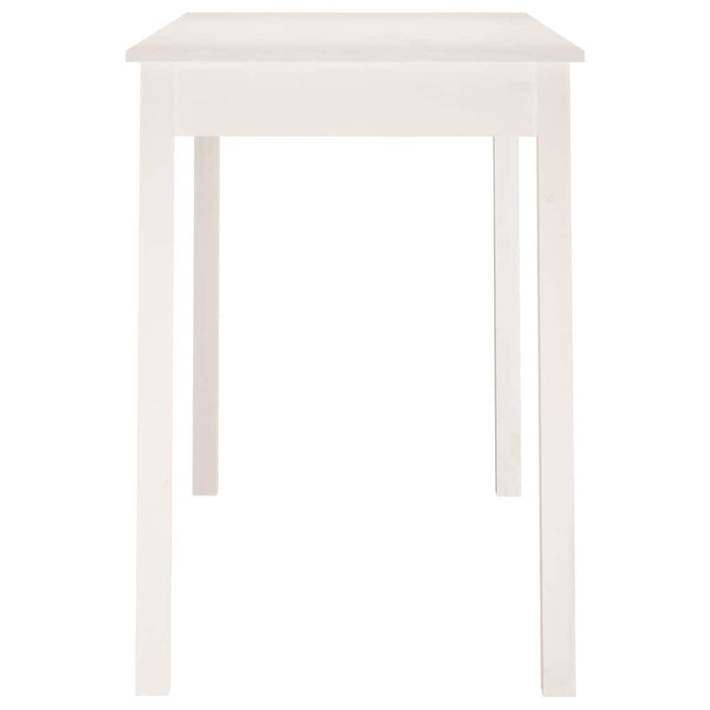Vidaxl Mesa de Comedor, Blanca, 110X55X75 Cm, Madera de Pino Maciza