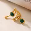 Fashion Forward C Band Natural Mineral Ring Lightweight Stainless Material 14g Jewelry Multiple Style Selection