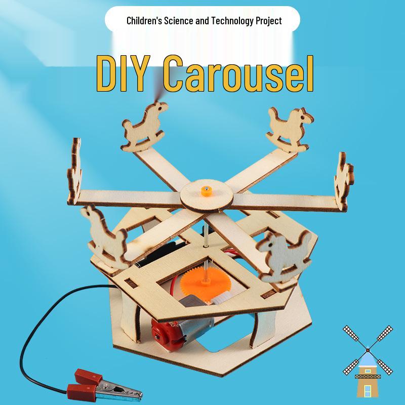 DIY Primary School STEM Carousel Kit: Children s Science Experiment Materials 14x20 cm