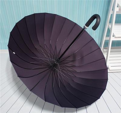 11 Bone Solid Color Double Long-handled Umbrella Wholesale Straight Pole Umbrella Retro Gift High-end Business Advertising Umbrella Men's Large