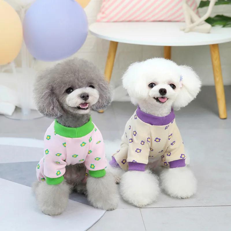 Dog Clothes Autumn/Winter New Four Legged Teddy Small Dog Pet Autumn/Winter Colorful Talk Home Clothes Sleepwear