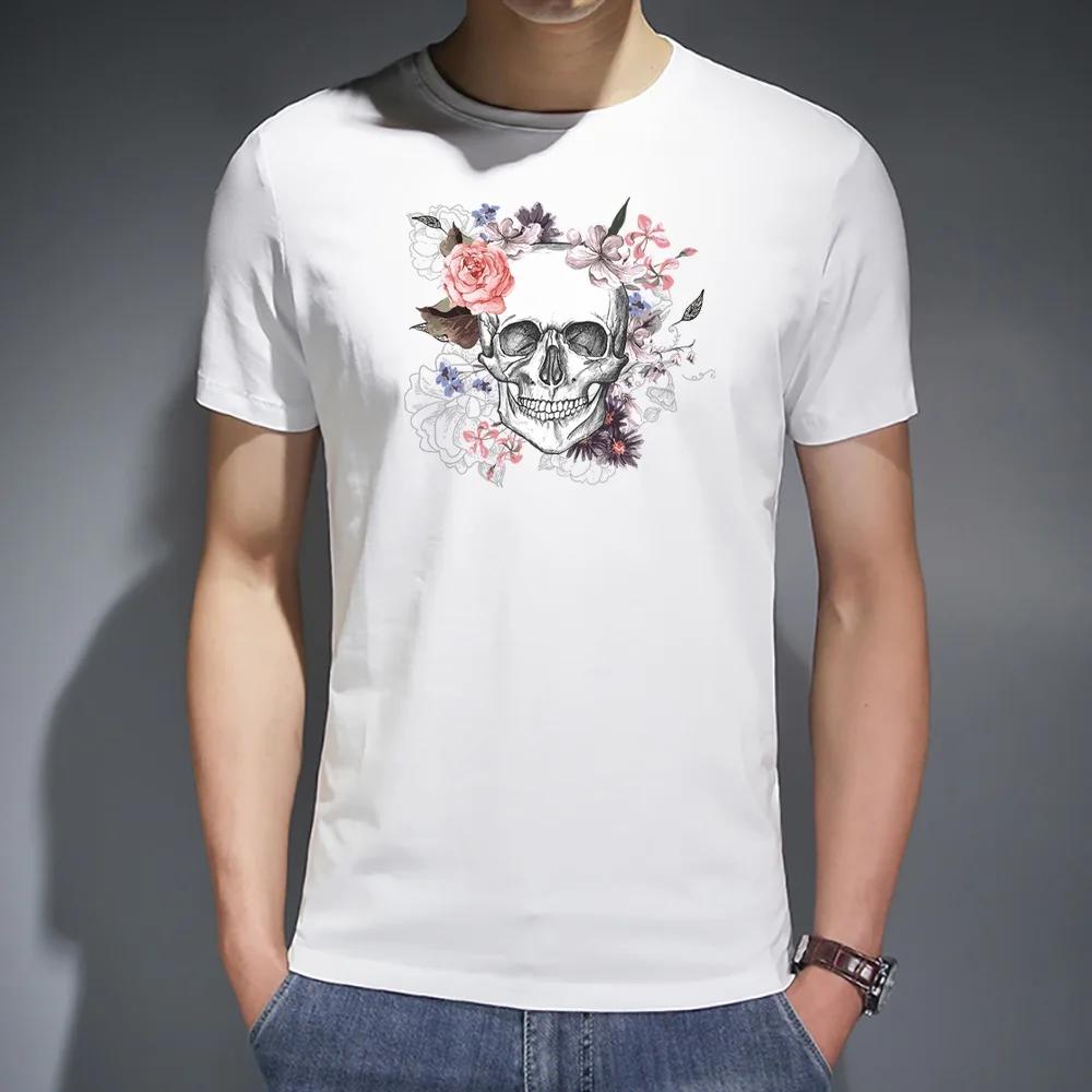 Men T Shirt Harajuku Fashion T-shirts 2022 Summer Male Casual Short Sleeve Tops Tee Printed Clothing Trend Wild Loose Streetwear