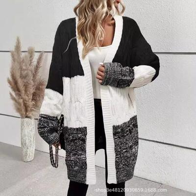 Women's Autumn Style Small Fragrance Sweater, Collarless Knitted Cardigan, Lazy Style