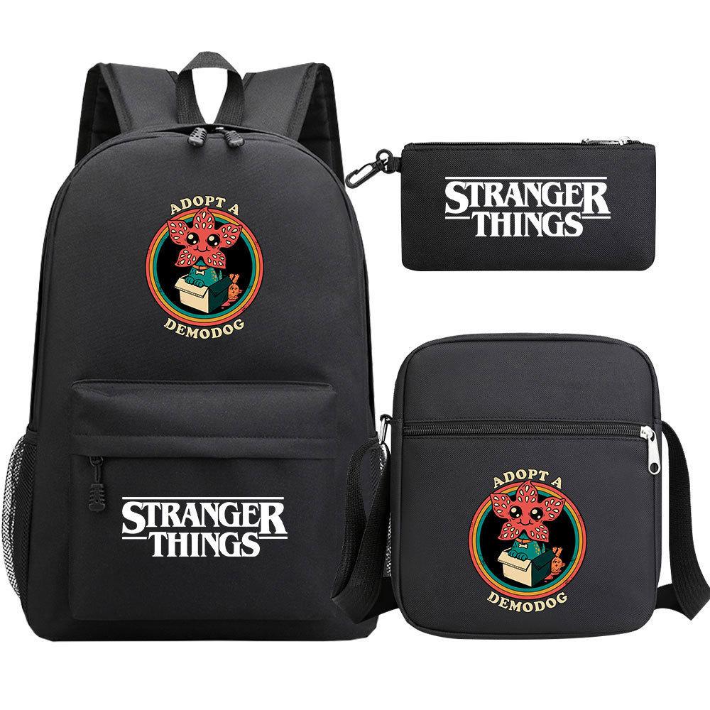 Stranger Things Star Printing Teen Student School Bag Three-Piece Men'S And Women'S Backpack