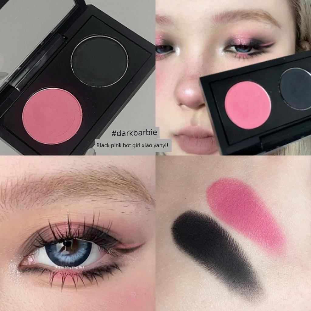 Xiaohongshu's Trending Two-Tone Eyeshadow~ Gray-Pink Lotus Color, Affordable Alternative Eyeshadow Palette, Pearlescent Matte Daily De-Puffing Palette