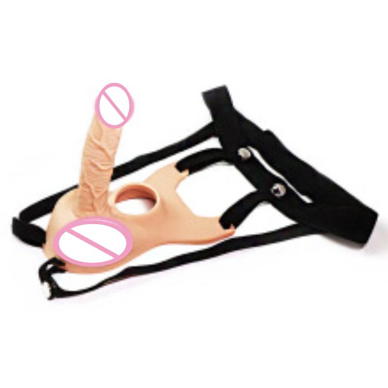 Nositelné duté dildo kalhotky pro páry – Nastavitelný bezpopruhový strap-on postroj s realistickým penisovým návlekem, Erotická hračka pro dospělé