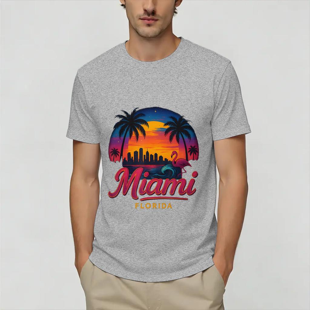 Vintage Miami Vices Unisex T-Shirt Coole T-Shirts Kurzarm Rundhals T-Shirts Reine Baumwolle Geschenkidee Kleidung