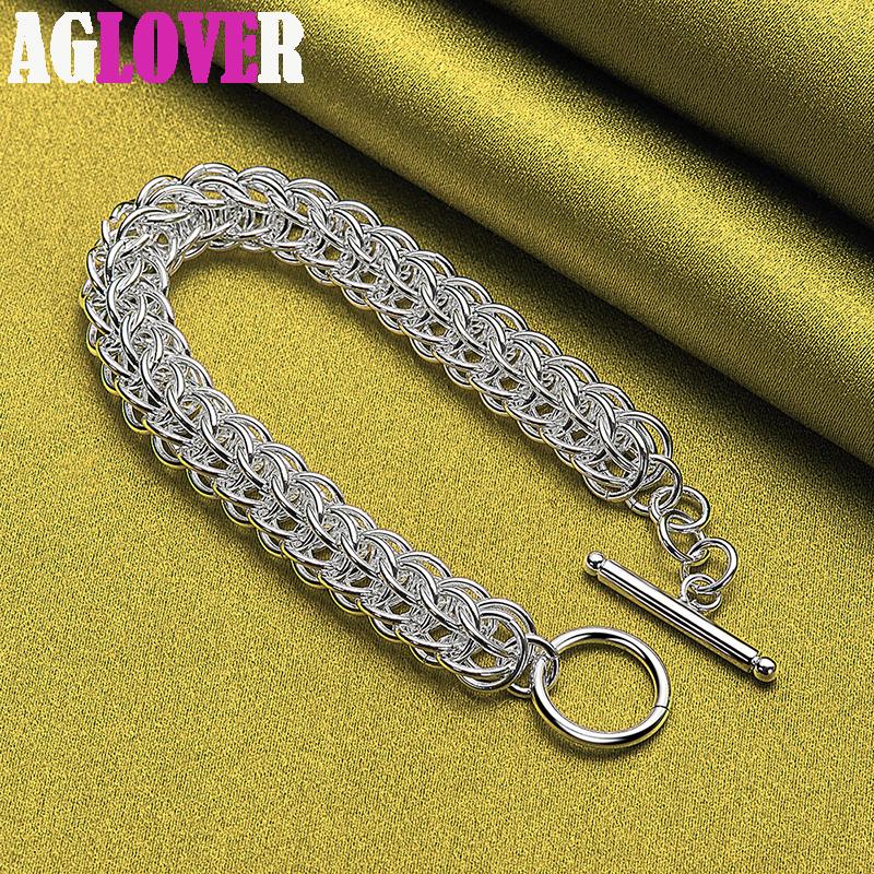 Bijuterii cu lanț de brățară cu mai multe cercuri din argint 925