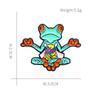 Creative Cartoon Meditating Frog Enamel Pin - Trendy Green Frog Design Badge