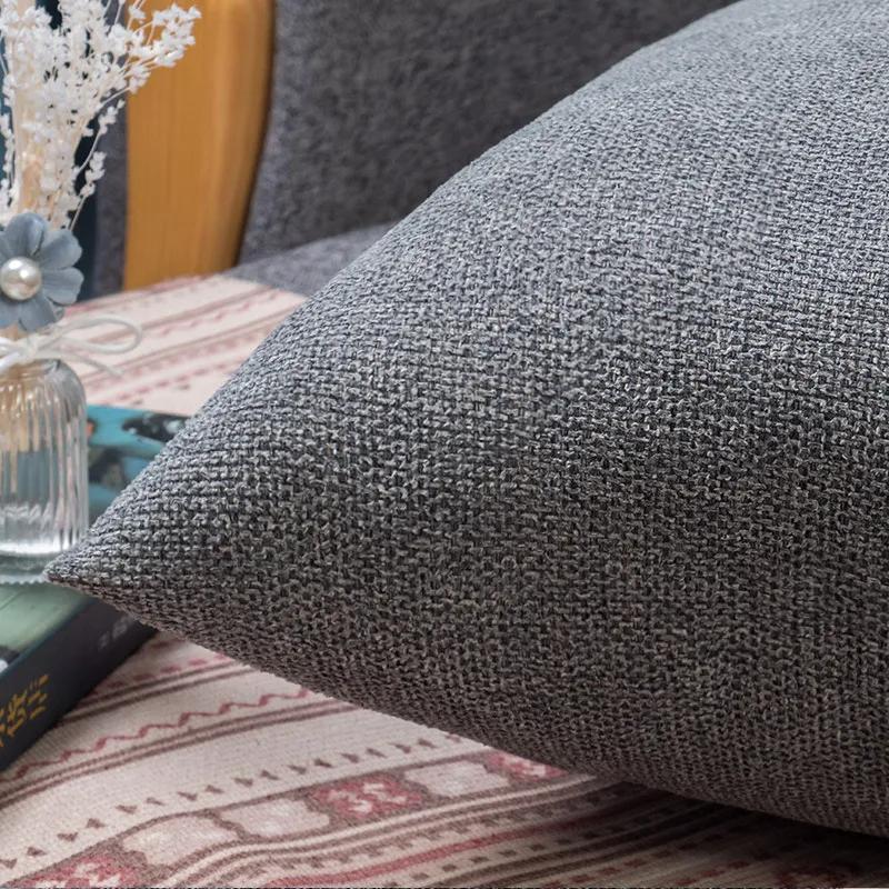 Large Rectangle Waist Cushion Cover Sofa Car Backrest Pillowcase Bedroom Huge Pillow Case Protector Zipper Solid Color Multisize