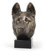 Caine Ciobanesc German, Caine Lup Alsacian - Statuie caine, bust pe baza de piatra, sculptura, trofeu pentru expozitie canina marca Art-Dog