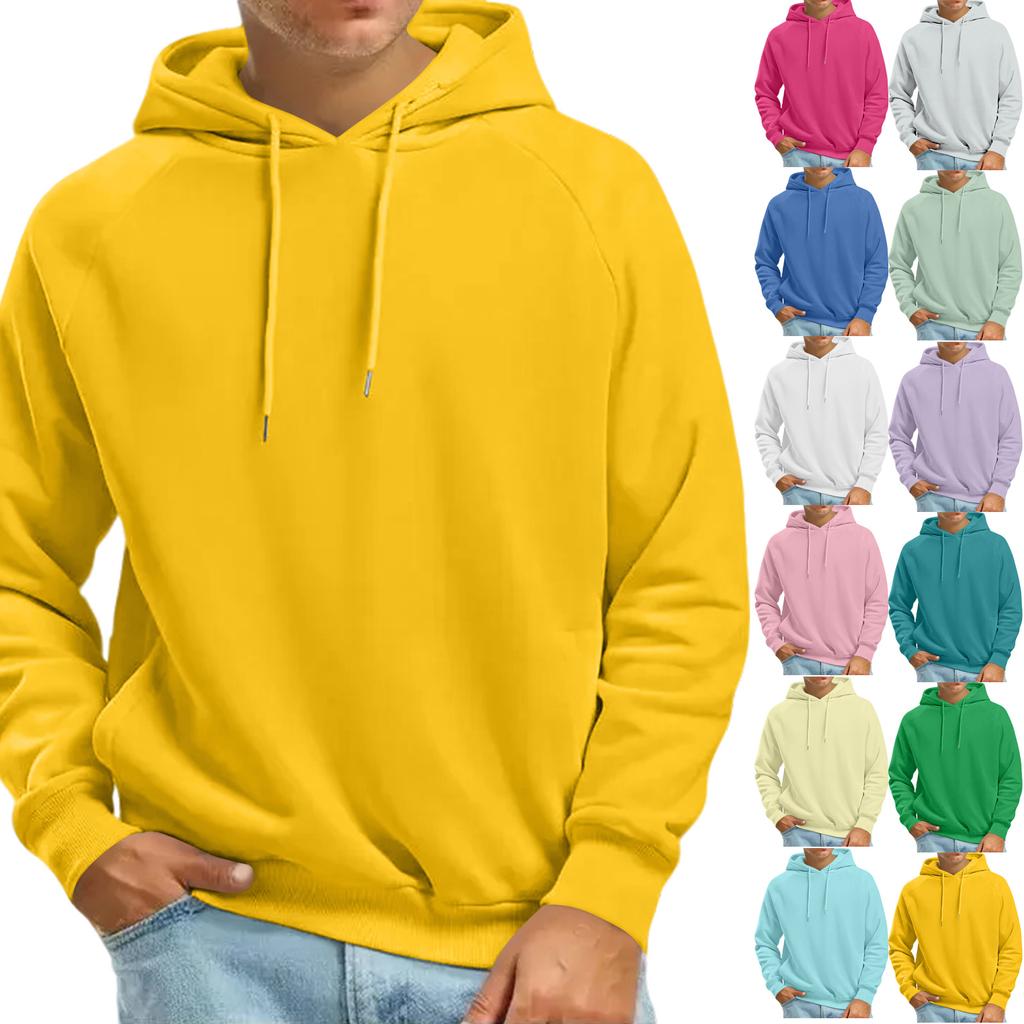 Men's Fashion Raglan Long Sleeve Hooded Sweatshirt