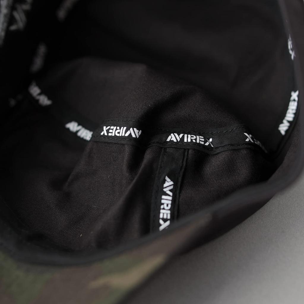 AVIREX Custom Number Embroidery Military Work Cap 2 Sizes XL Big Size Hat Deep Men's Big Size 62cm Golf Cap (JP, Alphabet, M, Black X Black)
