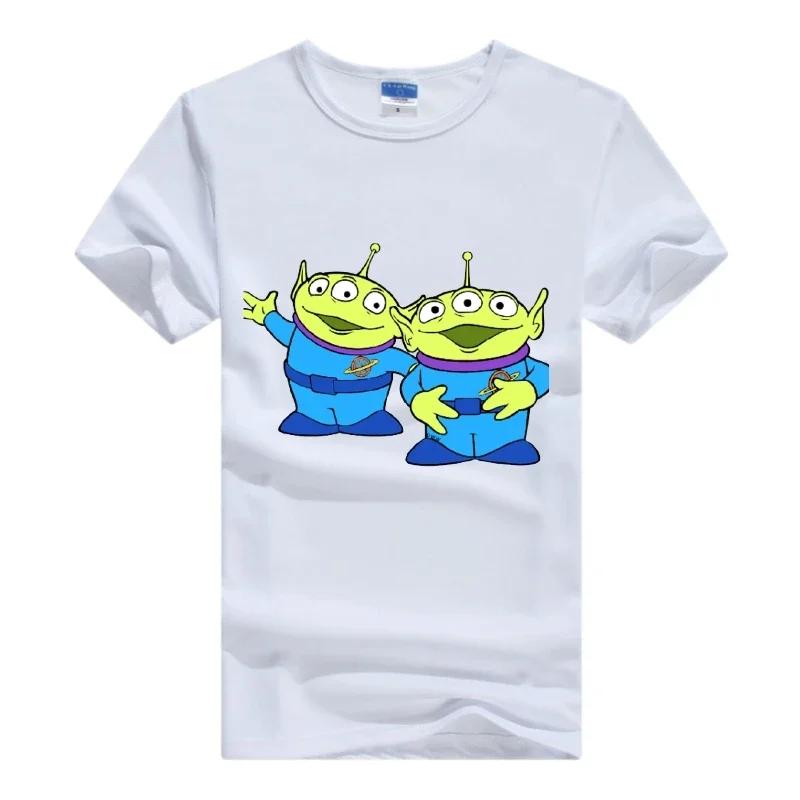 Disney Cartoon Toy Story Woman Tops White Clothes Short Sleeve Tee Oversized Friends 2024 Summer Blouse Grunge Y2K Mens T-shirts