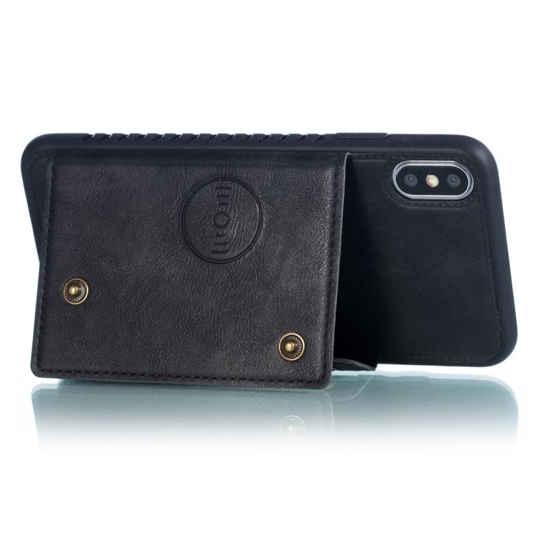 Dla iPhone XS Max 6,5-calowy futerał na telefon Ochronna tylna pokrywa z uchwytem na kartę