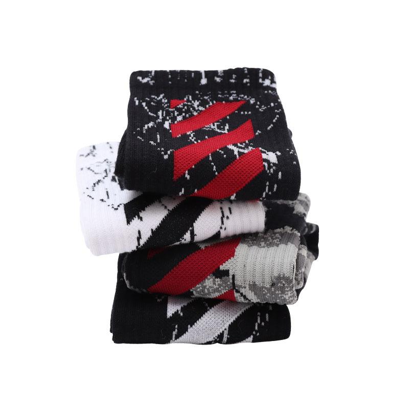 Men Spring Street Hip Hop Camo Cotton Comfortable Breathable Skateboard Mid Tube Socks