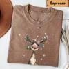 Weihnachtsgeschenk Gemütlich Gewaschen 100% Baumwolle Unisex Hemd Vintage Niedlicher Rentier Frohe Weihnachten Kurzarm Y2K Locker T-Shirt Streetwear