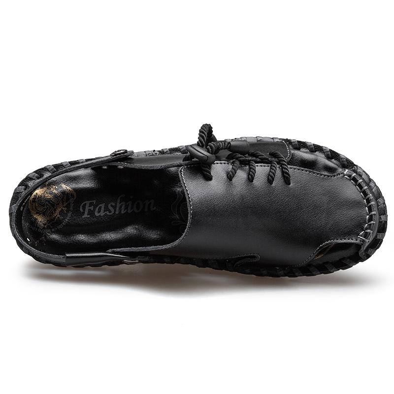 Fashion Summer Casual Sandals Men Genuine Leather Classic Vintage Style Sandals Slipper Outdoor Sneaker Beach Men Water Trekking Sandals