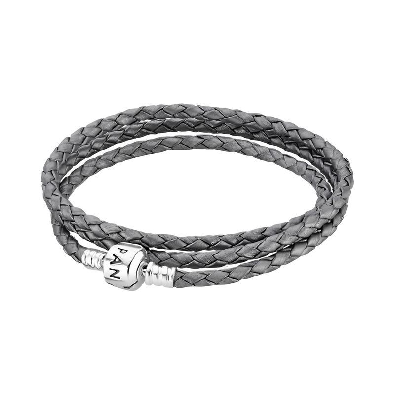 Pandora Fashionable and versatile trendy bracelet, same style for men and women, couple style, gray 590705CSG-T