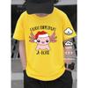 European Sizes Boys Casual Short Sleeve T-Shirt with Cute Christmas Axolotl Tee Graphic Print-- Fun Summer Design, Regular Fit for Casual Attire