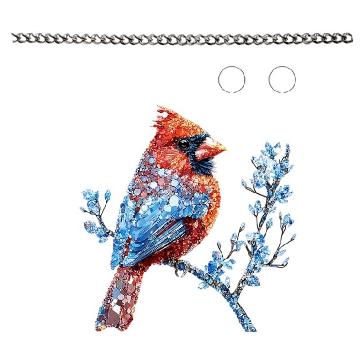 Stained Acrylic Wall Art 2D Colorful Bird Design Window Hanging Ornament Home Office Store Decoration Compacts Size