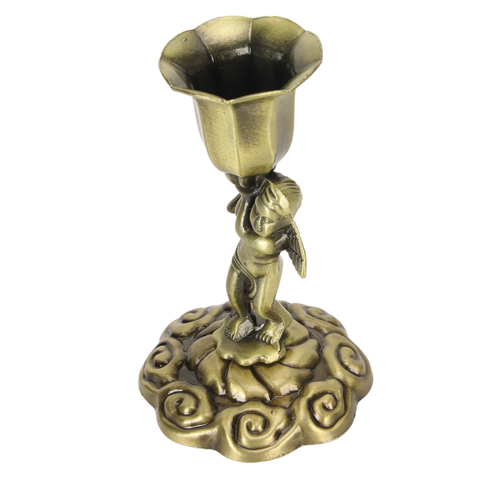 Подсвечник-ангел, статуэтка херувима, подсвечник, винтажное металлическое украшение для обеденного стола, свадебной вечеринки