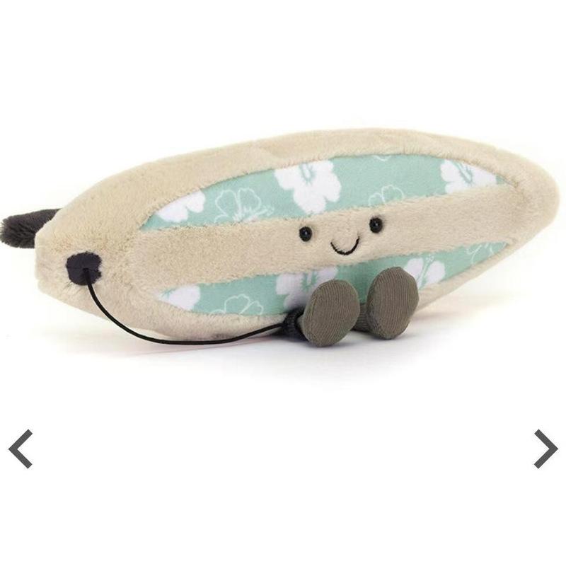 10 cm SommerSerie Plysj Surfebrettdukke med Korallfargede Briller Interaktivt Kjæledyrleketøy Sceneinnredning Julegave til Katter