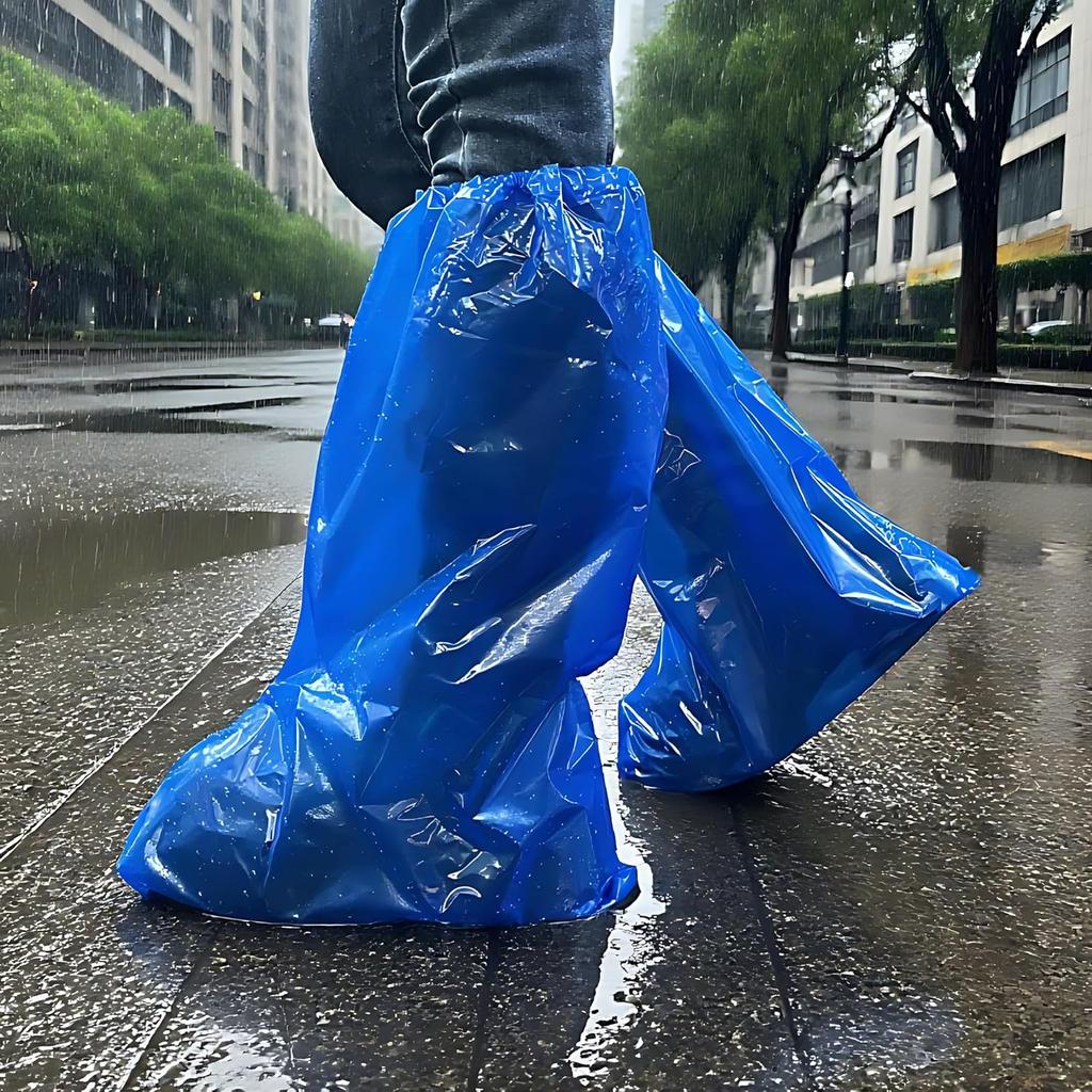 10 Pairs Waterproof Shoe Covers for Rain - Disposable Plastic Rain Shoe Covers Plastic Overshoes for Men Women - Boot Protector
