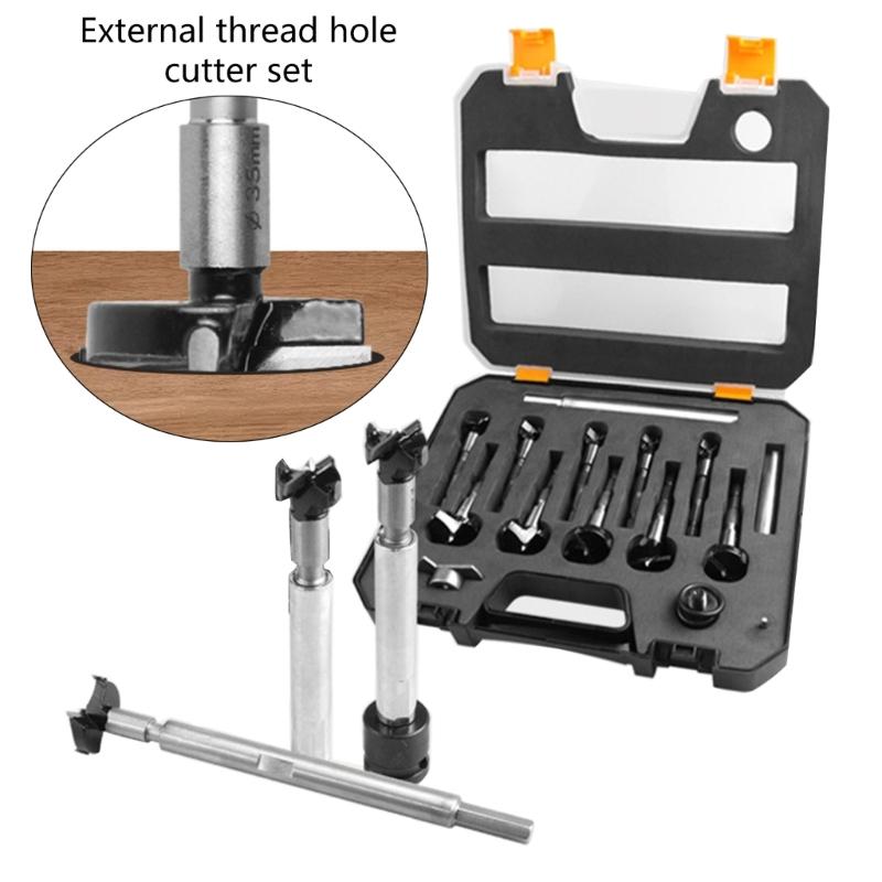 10Pcs Carbide Woodworking Drill Bits Set Thread Drilling Cutting Tool Extension Bar Woodworking Limiter Woodworking Drill Bit