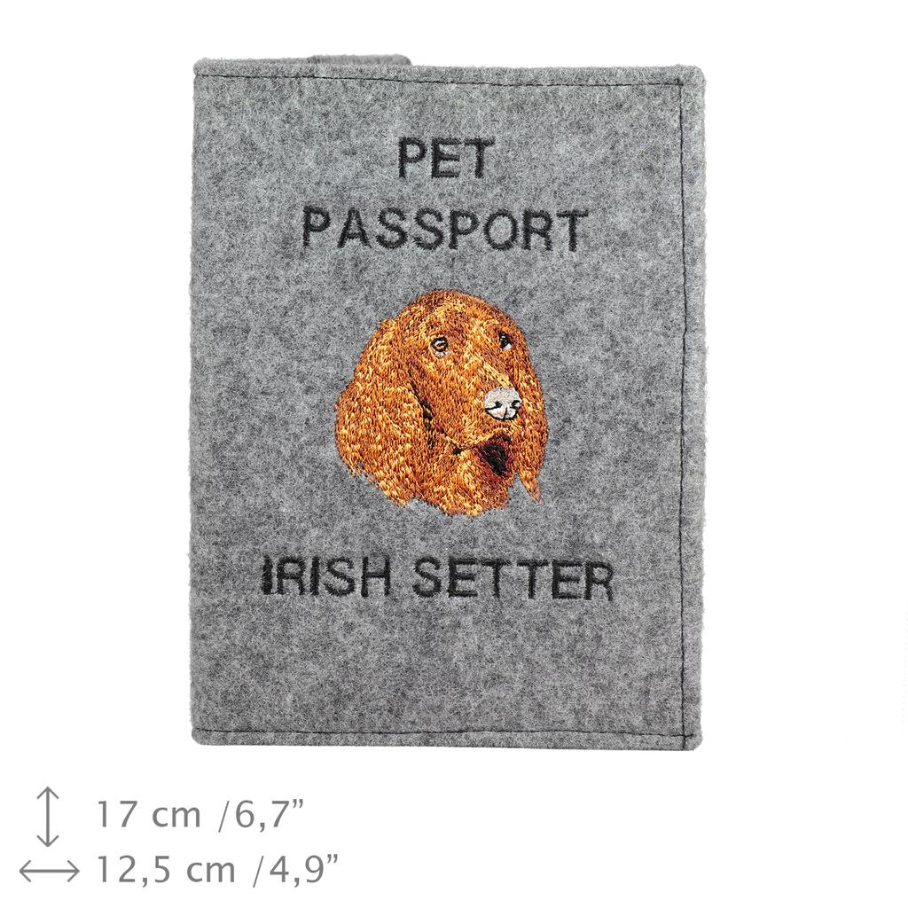 Irish Setter - Dog passport case, document case, gift for the traveller from the Art-Dog brand
