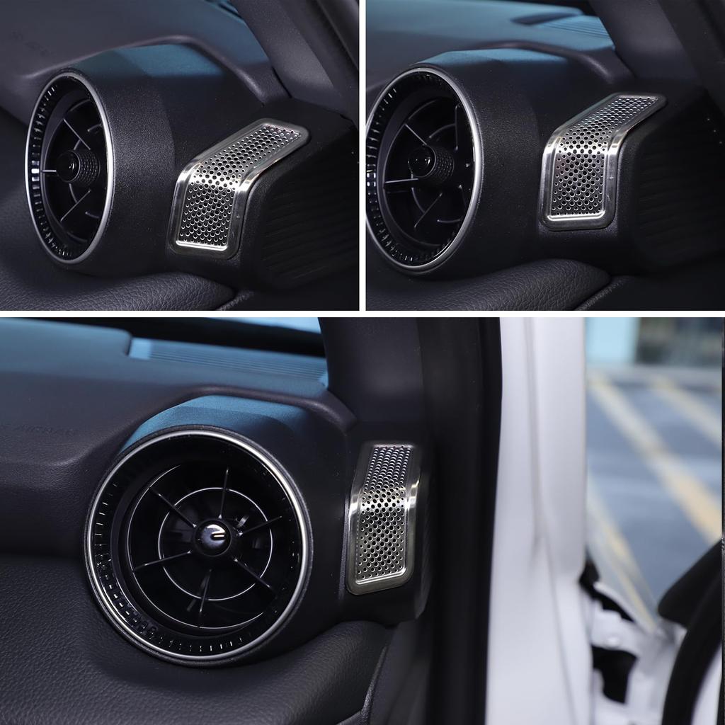 METYOUCAR Toyota Land Cruiser 250 Air Conditioner Air Vent Dustproof Double Side Air Vent Stainless Adhesive Easy Interior Custom Car Set Cover,