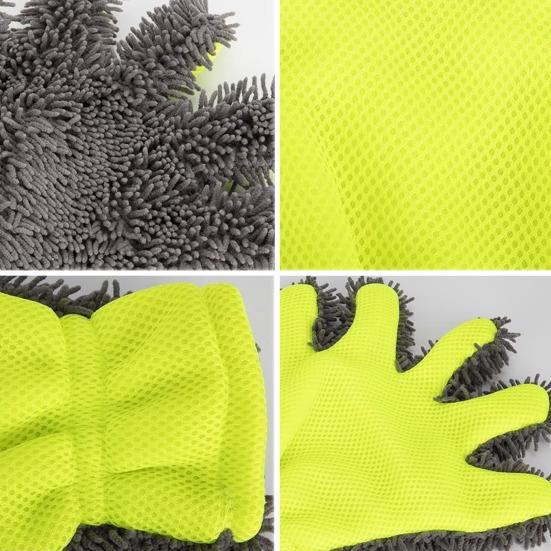 Chenille Car Wash Glove Five-Finger Microfiber Wash Mitt Scratch Free Car Interior Exterior Cleaning Glove for Wheels Door Handles