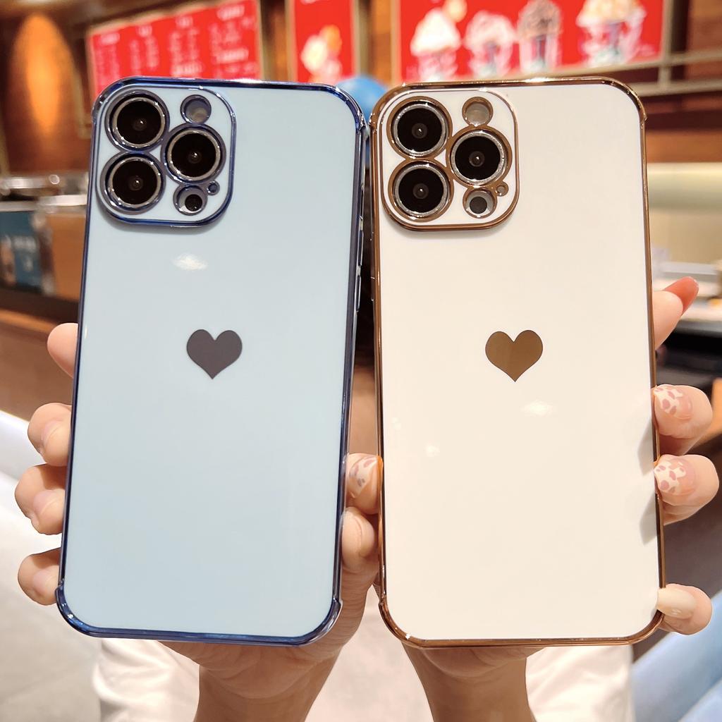 Applicable to 16 Apple 17promax electroplating side love 15promax mobile phone case XR guarantee 14pro sheath XS
