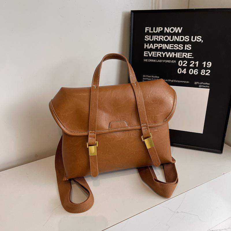 2024 Women's Retro Large-Capacity Backpack: Stylish Autumn & Winter Schoolbag, Perfect for Students & Travel.