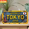 Witamy w Tokio Japonia Tablica Rejestracyjna w Stylu Zabytku Metalowa Aluminiowa Płyta Malowanie HD Print Giętka Dekoracja Ścienna do Garażu Ma