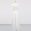 Holiday Style Beach Dress Suit Collar Sleeveless Fungus Rimmed Top + High-waist Skirt